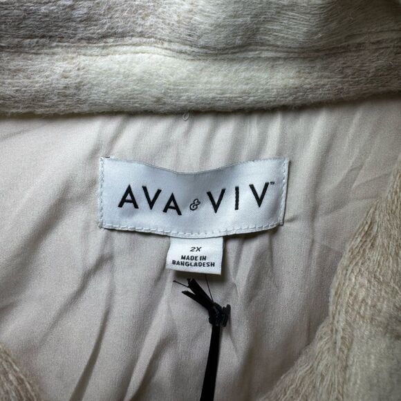 Ava & Viv Plaid Button-Up Jacket - Brown/Cream Size 2X NWT - Picture 4 of 6